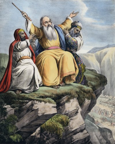 Moses praying for the success of Israel against the Amalekites by Siegfried Detler Bendixen